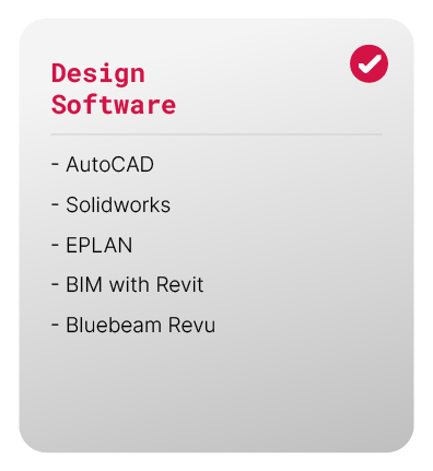 Design Software AutoCAD Solidworks EPLAN BIM with Revit Bluebeam REVU